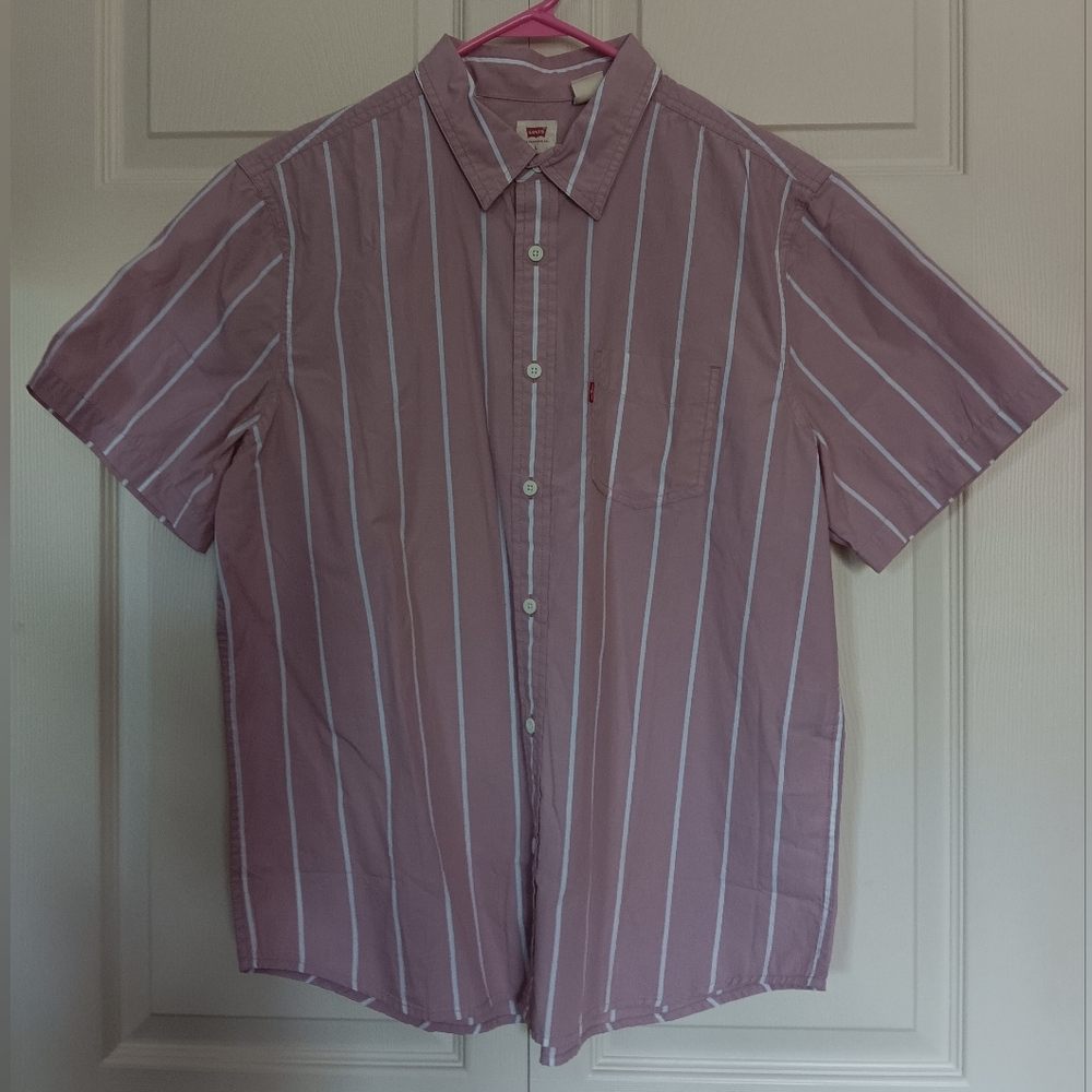 Levi's Men's 100% Cotton Short Sleeve Casual Button Down Shirt - Size Large